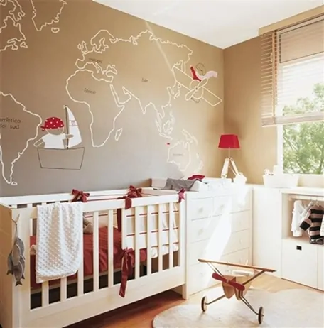 quartinho de bebe com mapa decoracao