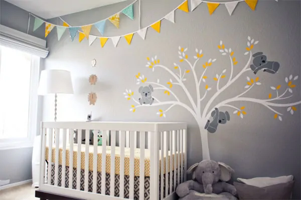 decoração de quarto de bebe simplex e moderno