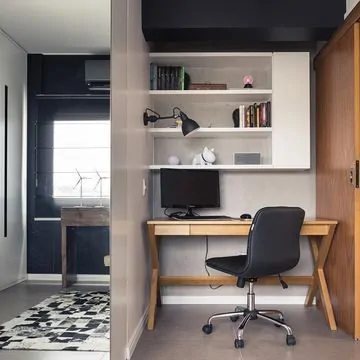 escritorio-pequeno-em-casa-preto-e-madeira