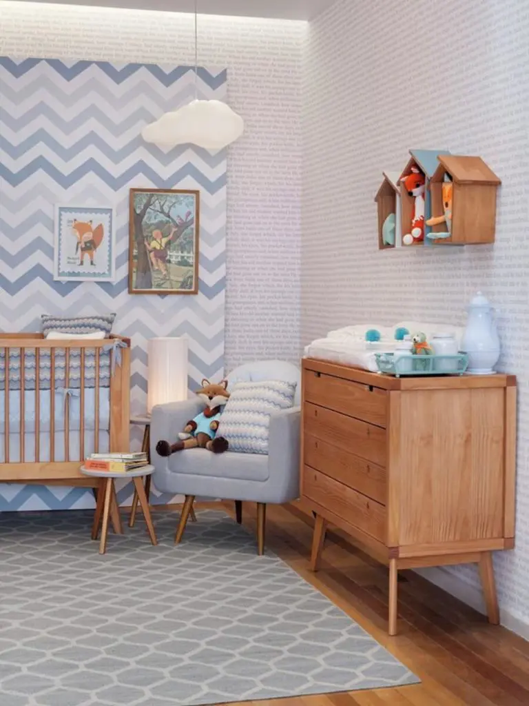 quarto de bebe moderno com azul