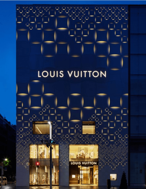 12 fachada de loja louis vuitton com iluminacao moderna