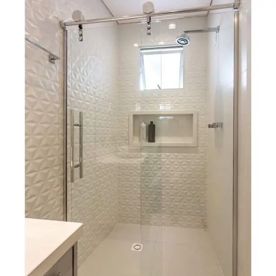 Revestimento 3d para banheiro branco