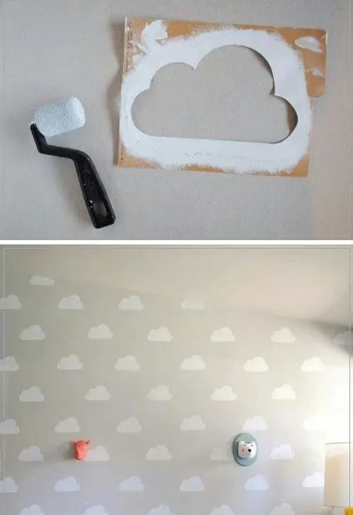 como fazer nuvens na parede