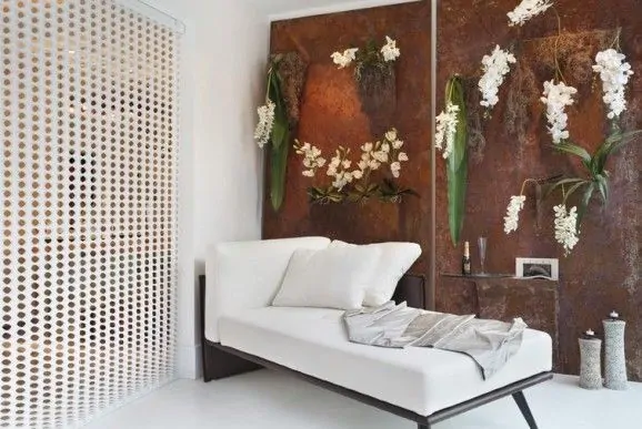 Painel com orquídeas nas paredes, decoração moderna para varandas ou salas de estar