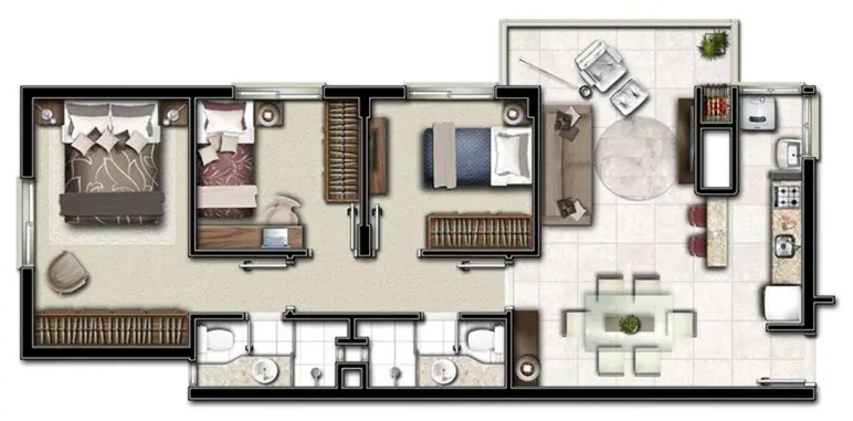 Casa com planta tipo apartamento
